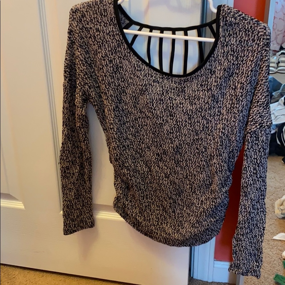 Long sleeve shirt with open back